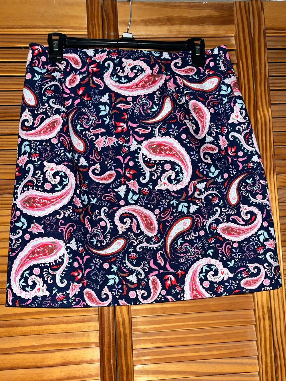 Talbots Paisley Watercolor Canvas A-Line Skirt 8 Petite - Picture 2 of 10